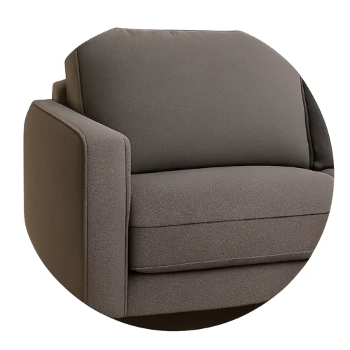 Gros plan d’un canapé en tissu gris, texture chinée – nettoyage canapé Toulouse et alentours.